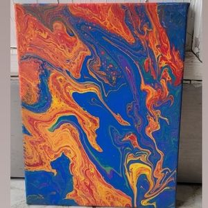 11x14 Acrylic Pouring Stretch Canvas Painting
